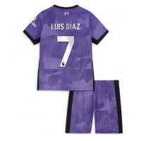 Billiga Liverpool Luis Diaz #7 Barnkläder Tredje fotbollskläder till baby 2023-24 Kortärmad (+ Korta byxor)